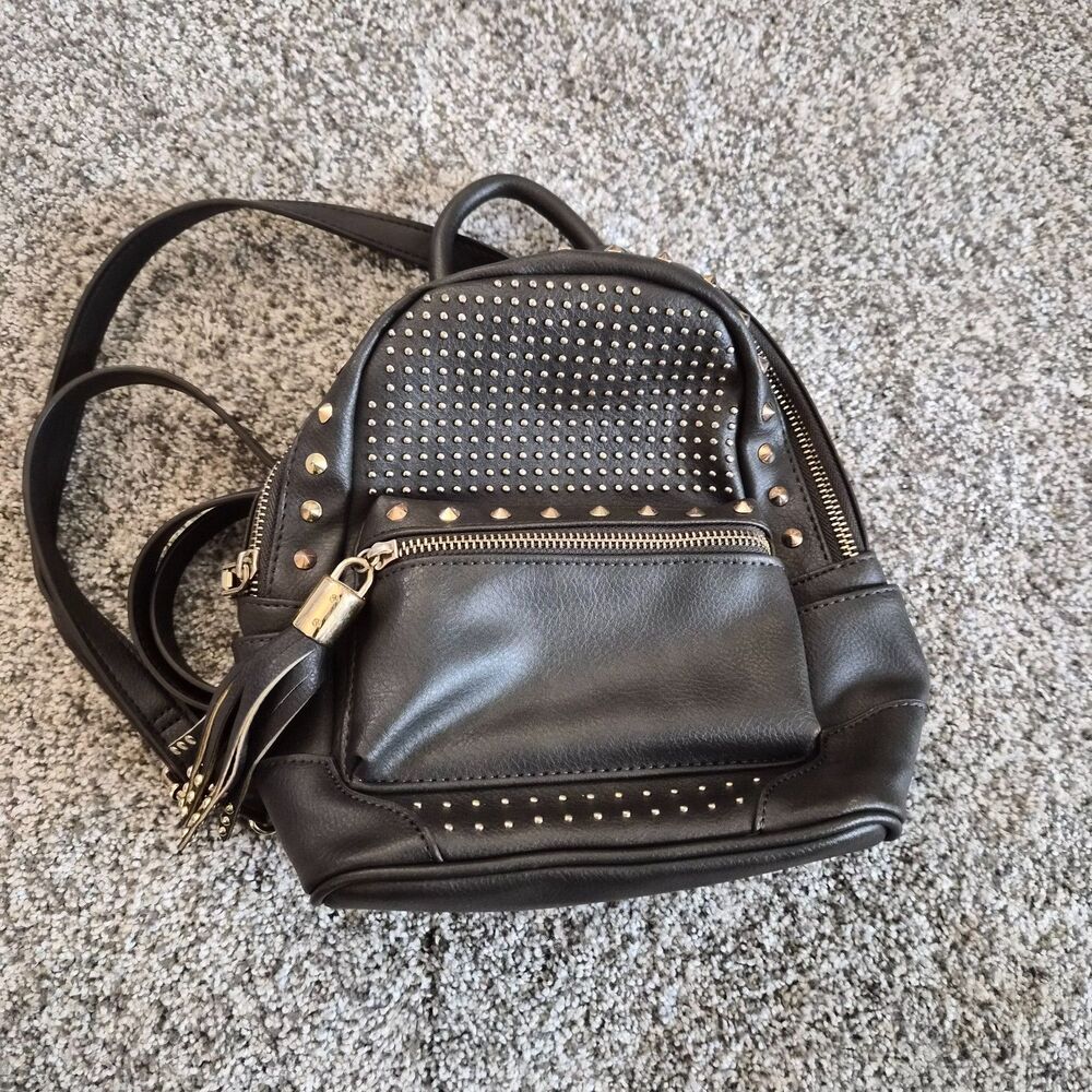 Edgy Chic Bebe Black Studded Mini Backpack